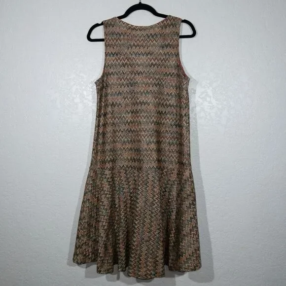Maeve x Anthropologie Orange Knit Chevron Dress‎ Size Small - Picture 7 of 7